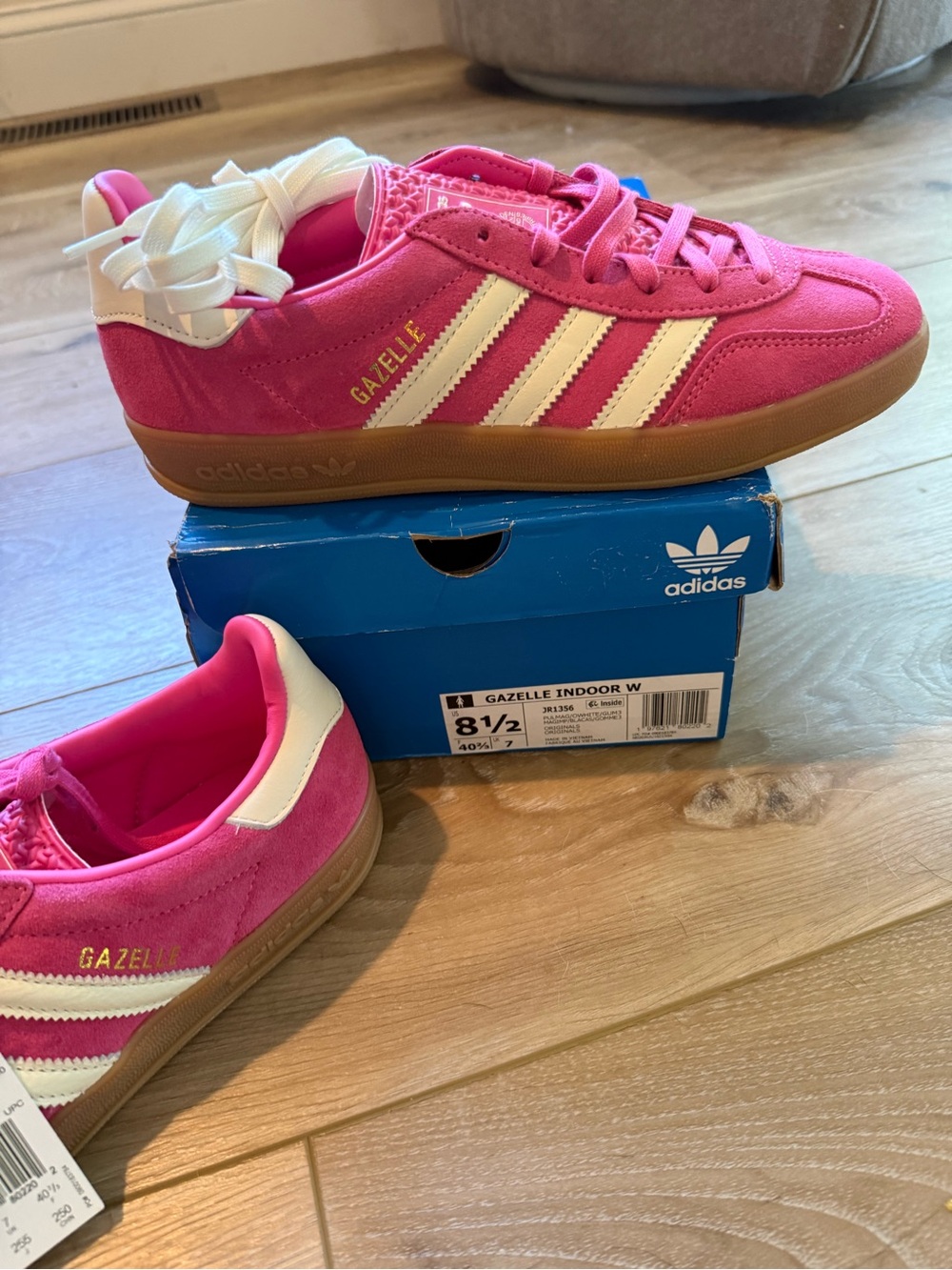 adidas Gazelle Indoor W Pulse Magenta Off White Gum JR1356 Women’s Size 8.5